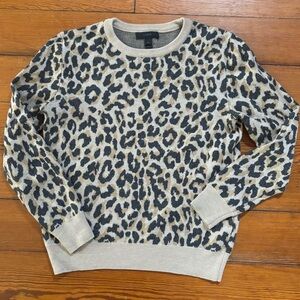 J. Crew Leopard Print Merino Wool Sweater